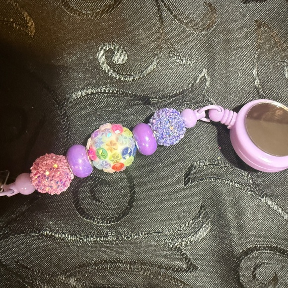 Vibrant Purple and Multicolor Beaded Badge Holder - Picture 4 of 5